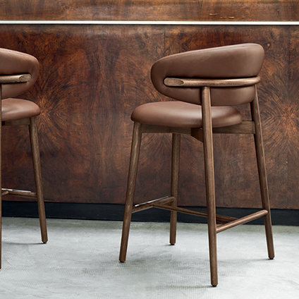 Calligaris Oleandro Bar Stool Wood Legs